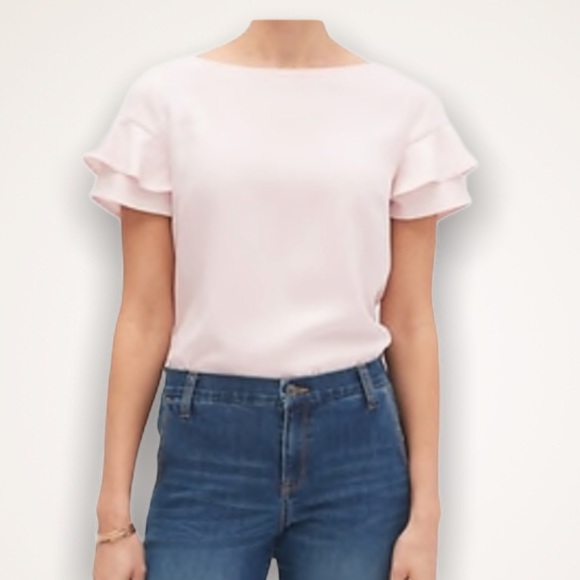 Banana Republic Factory Tops - BANANA REPUBLIC Black Tiered Ruffle Sleeve Blouse